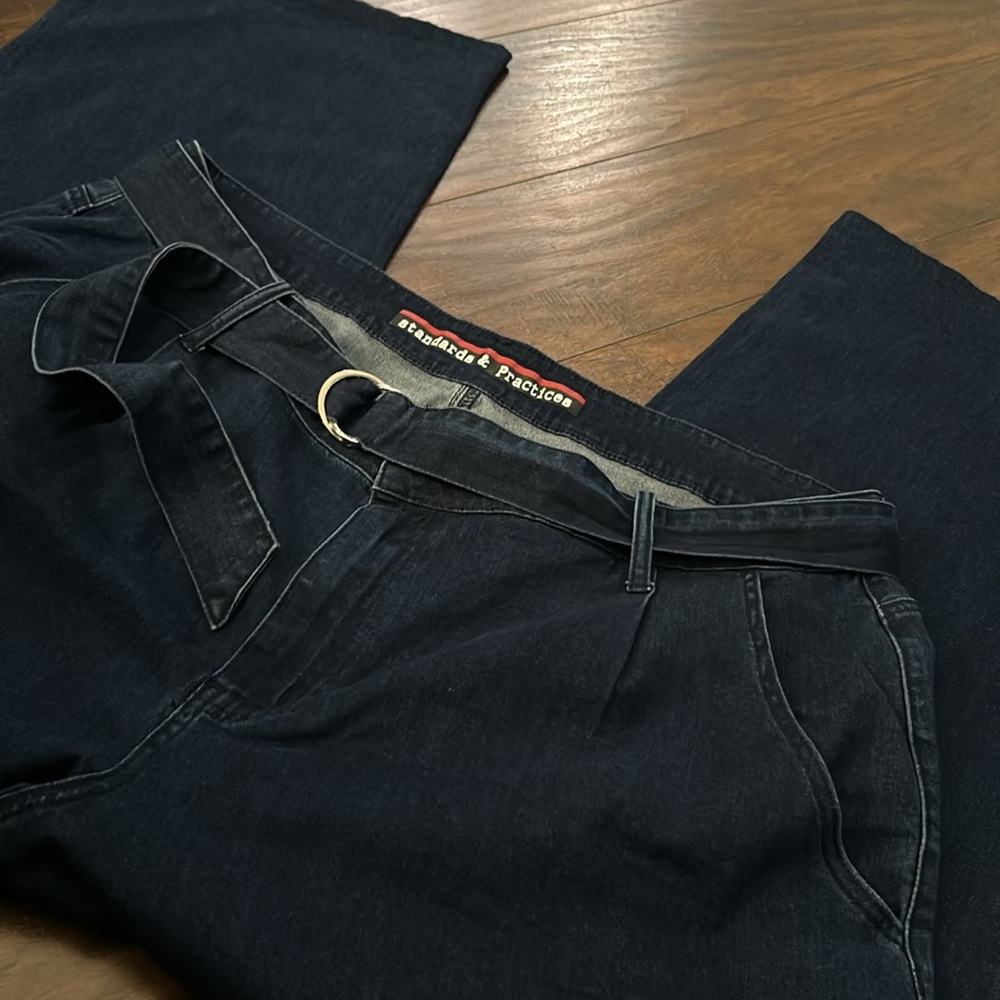 NWOT Womens Standards & Practices Zahra Belted Denim Jeans